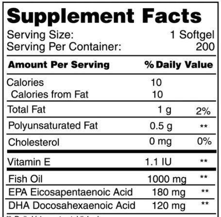 Earth's Creation Omega 3 1000 mg (Cholesterol Free), Омега 3 200 м'яких капсул 876696 фото
