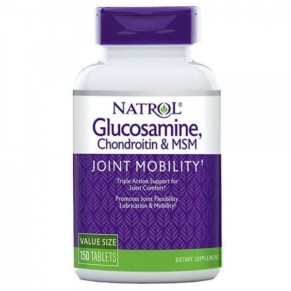 Natrol Glucosamine Chondroitin MSM Глюкозамін, Хондроїтин і МСМ 150 таблеток 777284 фото