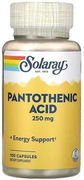 Solaray Pantothenic Acid 250mg - 100 Capsules 1452682 фото