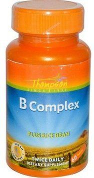 Thompson B Complex Plus Rice Bran 60 Tabs Вітамінний B-комплекс з рисовими висівками 551484 фото