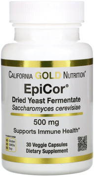 California Gold Nutrition EpiCor Dried Yeast Fermentate Эпикор сухой дрожжевой ферментат 500 мг 30 вегетарианских капсул 1044452 фото