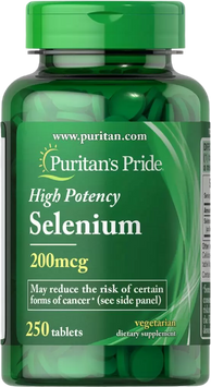 Puritan's Pride Selenium 200 mcg Селен 250 таблеток 776489 фото