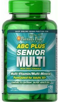 Puritan's Pride ABC Plus Senior Multivitamin Multi-Mineral Formula Мультівітаміни і мінерали 120 капає 792013 фото