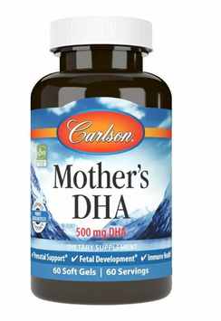 Carlson Labs Mother's DHA Докозагексаеновая кислота (ДГК) для кормящих мам 60 мягких капсул 878200 фото