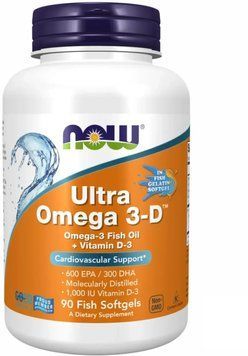 Now Foods Ultra Omega 3-D Softgels - 90 softgels 1473184 фото