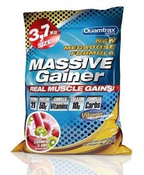 Гейнер Quamtrax Massive Gainer 3700 g / 21 servings / Strawberry Kiwi 722151 фото