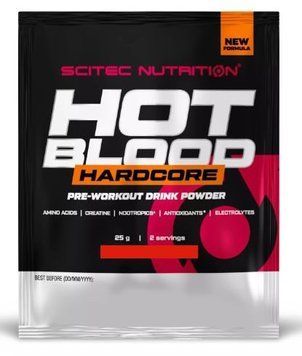 Энергетик Scitec Nutrition Hot Blood Hardcore 25 g / 2 servings / tropical punch 1016438 фото