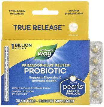 Nature's Way Primadophilus Reuteri Probiotic Pearls - 30 softgels 1453406 фото