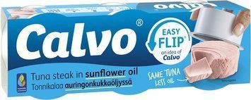 Упаковка тунца Calvo Easy Flip в подсолнечном масле 3х65 г (8410090051349) 1369931 фото