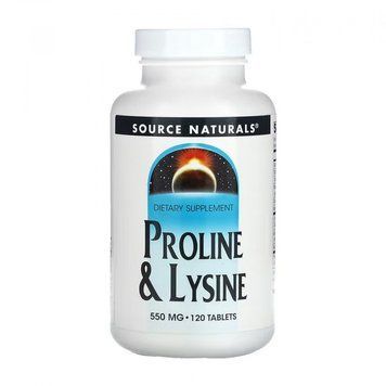 Source Naturals Proline & Lysine 550 mg - 120 tabs 1470688 фото