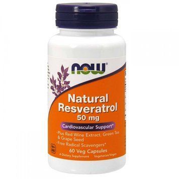 NOW Foods Resveratrol 50 mg 60 veg caps Ресвератрол 417171 фото