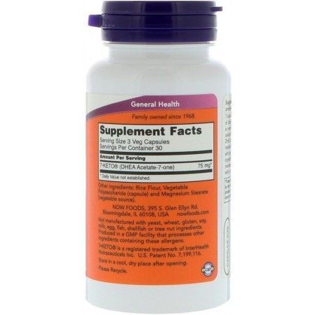 Now Foods 7-Keto-DHEA 25 mg Veg Capsules 90 caps 414048 фото