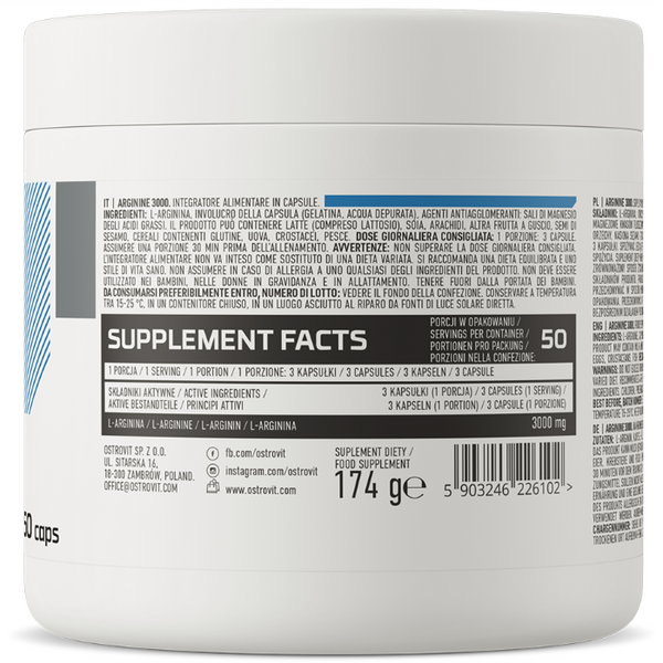 OstroVit Capsules Arginine 1000 150 caps / 50 servings 1022041 фото OstroVit Capsules Arginine 1000 150 caps / 50 servings 1022041 фото