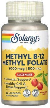 Solaray Methyl B-12 & Methyl Folate - 60 Lozenges 1452779 фото