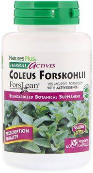 Nature's Plus, Herbal Actives, Coleus Forskohlii, 125 mg, 60 Vegetarian Capsules (NAP-07170) 631438 фото