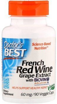 Doctor's Best, French Red Wine Grape Extract, 60 mg, 90 Veggie Caps (DRB-00058) 624095 фото