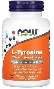 Now Foods L-Tyrosine 750mg - 90 Veg Capsules 1454347 фото