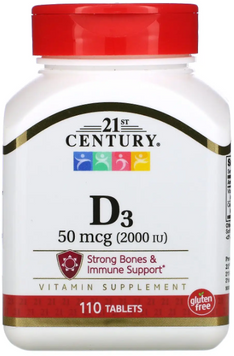 21st Century Vitamin D3 Витамин Д3 2000 МЕ 110 таблеток 1052354 фото