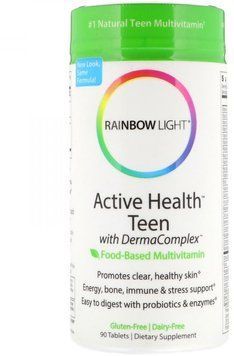 Rainbow Light Active Health Teen Food-Based Multivitamin 90 Tabs Витамины для подростков с дерма комплексом 535477 фото