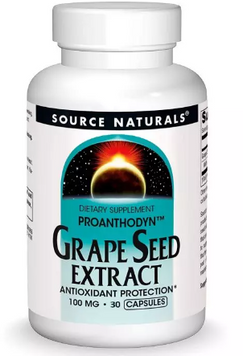 Source Naturals Grape Seed Extract Proanthodyn Экстракт виноградных косточек 100 мг 30 капсул 1191393 фото