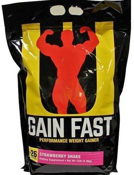 Гейнер Universal Nutrition Gain Fast 3100 5900 g /26 servings/ Strawberry 504461 фото