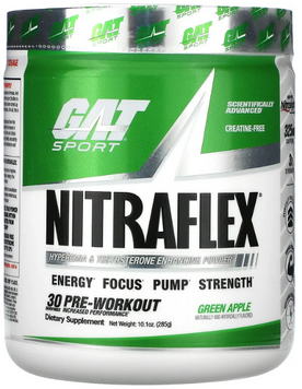 Предтренировочний комплекс GAT Nitraflex 300 g / 30 servings / Green Apple 816795 фото