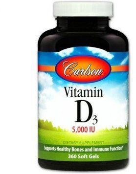 Carlson Labs Vitamin D3 5,000 IU (125 mcg) 360 Soft Gels Витамин Д-3 552379 фото