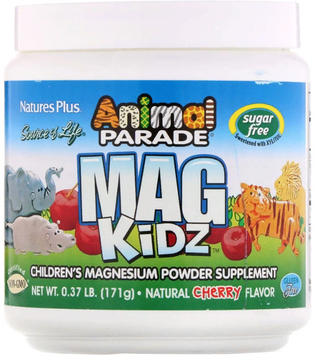 Nature's Plus, Animal Parade, Mag Kidz, Children's Magnesium, Natural Cherry Flavor, 0.37 lb (171 g) (NAP-29943) 605572 фото
