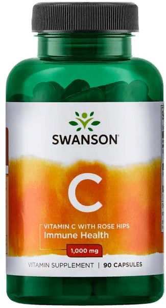 Swanson, Vitamin C with Rose Hips 1000 mg 90 caps (SWA-11054) 608395 фото