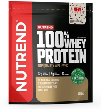 Протеин Nutrend 100% Whey Protein 400 g / 13 servings / cookies and cream 1156847 фото