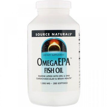 Source Naturals OmegaEPA Fish Oil 1,000 mg 200 Softgels Рыбий жир 537119 фото