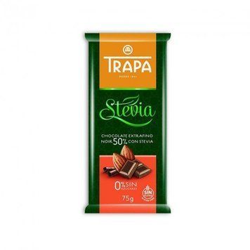 Шоколад Trapa STEVIA чорний 50%, 75г 958964 фото