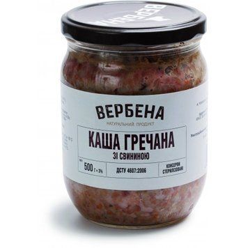 Консервы Вербена Каша гречневая со свининой 500 г (4820209620030) 1037462 фото