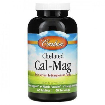 Carlson Labs Chelated Cal-Mag Кальций-Магний Хелатный 60 таблеток 1117579 фото