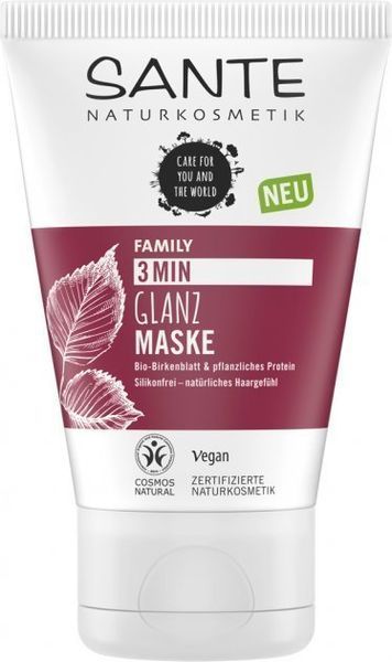 Sante Family 3 Min Gloss Mask БИО-Экспресс-Маска для волос растительные протеины и березовые листья 100 ml 895631 фото
