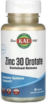 KAL Zinc 30 Orotate Sustained Release - 90 tablets 1461301 фото