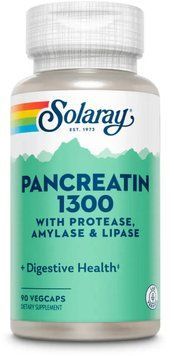 Solaray Pancreatin 1300 Digestive Enz 1300mg - 90 Veg Capsules 1452683 фото