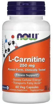 Now Foods L-Carnitine 250mg - 60 vcaps 1449694 фото