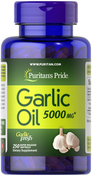 Puritans Pride Garlic Oil Чесночное масло 5000 мг 250 капсул 1317982 фото