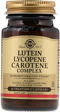 Solgar Lutein Lycopene Carotene Complex Солгар Лютеин, комплекс каротиноїдів 30 капсул 497759 фото