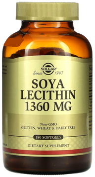 Solgar Soya Lecithin Cоевый лецитин 1360 мг 180 капсул 1067333 фото