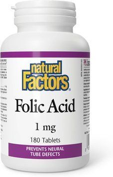 Natural Factors Folic Acid 1mg - 180 Capsules 1455951 фото