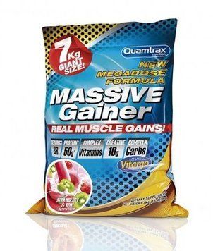 Гейнер Quamtrax Massive Gainer 7000 g / 39 servings / Strawberry Kiwi 722152 фото