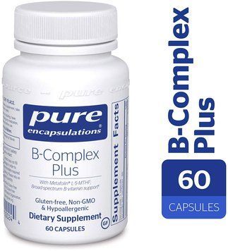 Pure Encapsulations B-Complex Plus 60 caps Витамин B (сбалансированная витаминная формула) 554030 фото
