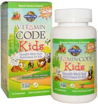 Garden of Life Vitamin Code, Kids, Chewable Whole Food Multivitamin for Kids, Cherry Berry, 60 Chewable Bears (GOL-11440) 681678 фото