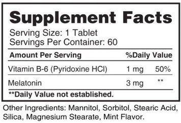 Earth's Creation Melatonin 3 mg with B6 Мелатонін та Вітамін B6 60 таблеток 914043 фото