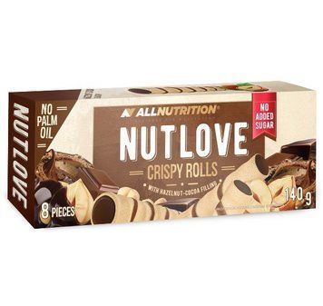 Вафельні трубочки All Nutrition NutLove Crispy Rolls 140g Hazelnut Cacao 1032098 фото