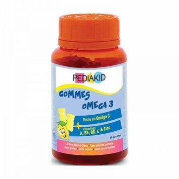 Pediakid Radiergummis Omega 3 Омега-3 для дітей зі смаком лимона 60 жувальних цукерок 777638 фото