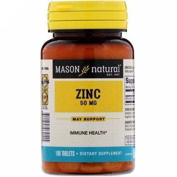 Mason Natural Zinc 50 mcg Цинк 100 таблеток 935098 фото