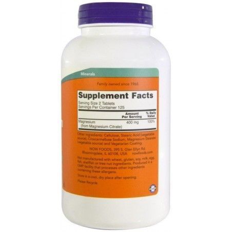Now Foods Magnesium Citrate 200 mg 250 таблеток (Магний цитрат) 416683 фото